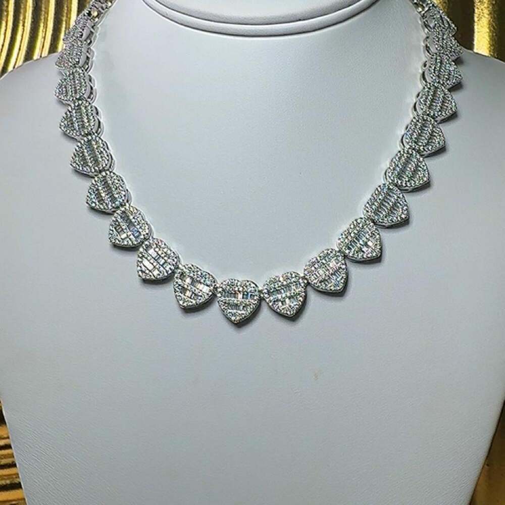 Baguette Heart Necklace 16inch